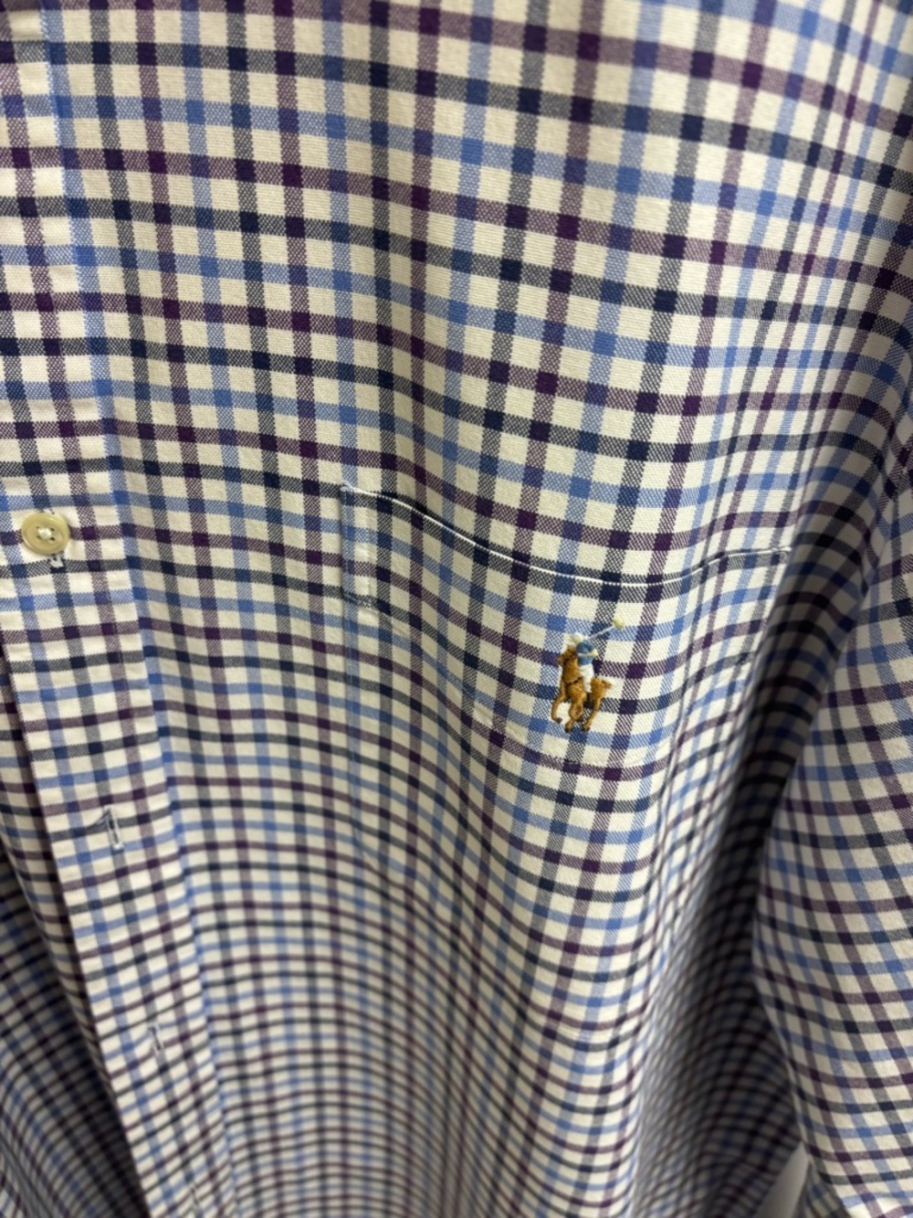 RALPH LAUREN SHIRT MEN SIZE XXL
BLUE  BURGANDY  WHITE PLAID LONG SLEEVES
